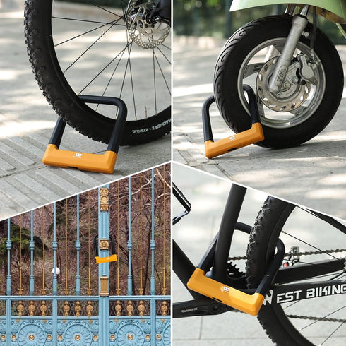ICOCOPRO Anti Theft Heavy Duty Bicycle U Lock with 3 Keys, 18.76mm, Black, 5.32 in Width Inside