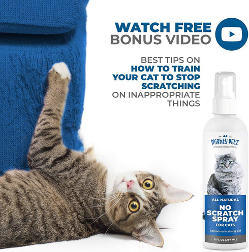 Mighty Petz Cat Indoor Repellent Spray - Non-Toxic Anti Scratch Spray for Furniture, 8 oz, Vanilla Cinnamon