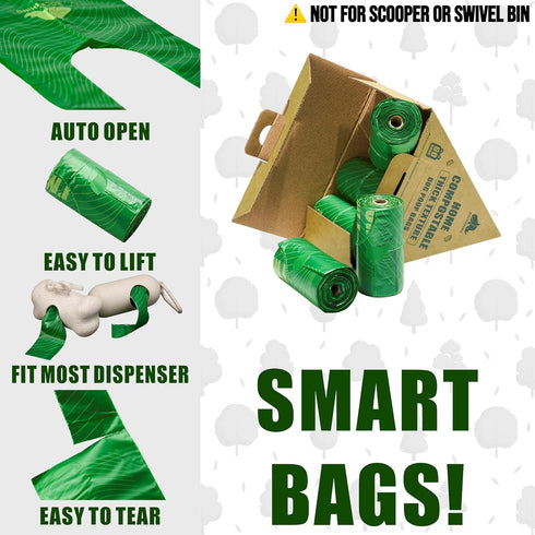 4-Layer 100% 0% 60 Ultra Thick & Deep RockRhino Dog Poop Bags for Large & XL Breeds | Interlocked Bottom | Home