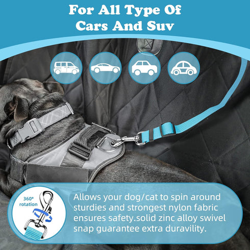 BWOGUE Pet Dog Cat Seat Belts, Adjustable Car Headrest Restraint Safety Leads Vehicle Seatbelt Harness (1 Pack)