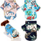 4 Pieces Hawaiian Dog Shirts with Coconut Tree Print, Pet T-Shirts for Small to Medium Dogs and Cats (Medium)