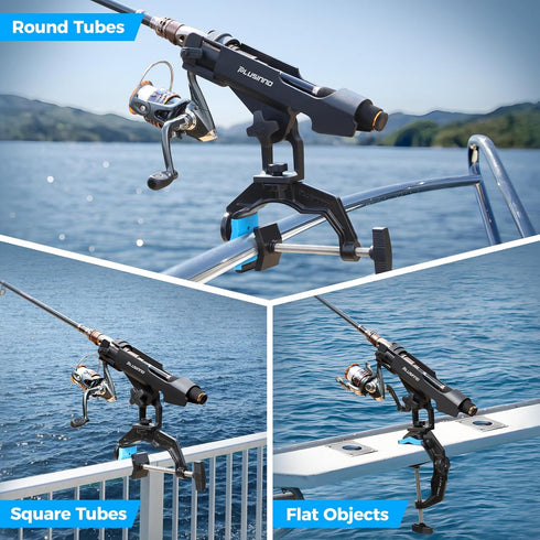 PLUSINNO Fishing Rod Holders for Boat - Upgraded Fishing Rod Holder with Enlarge Clamp, Dual-V Design