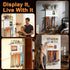 2-Bar 50+ Running Medal Display with Trophy Shelf, Race Bib Holder and Whiteboard, Medal Holder for Medals with Flag