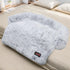Fluffy Plush Calming Dog Bed Mat with Removable Washable Cover for Large Medium Small Dogs and Cats (Large, Light Grey)