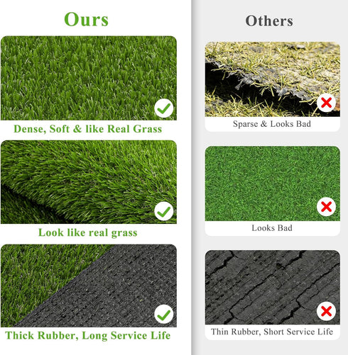 3'x5', HEBE Fake Grass Pee Pad for Dogs Artificial Grass Turf for Indoor Outdoor Potty Training, Washable Dog Potty