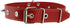 Real Leather Red Spiked Dog Collar - 1.25" Wide, Fits 15.5"-20" Neck, Medium Breeds