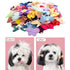 100pcs/50pairs Dog Hair Bows, Grooming Bulk with Rubber Bands in Mixed Colors, Toknot Bowknot Elastic for Small Medium