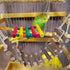 PINVNBY Bird Parakeet Toys, Bird Rope Ladder Swing Hammock Toys, Natural Wood and Rope, Parakeet Cage Accessories for