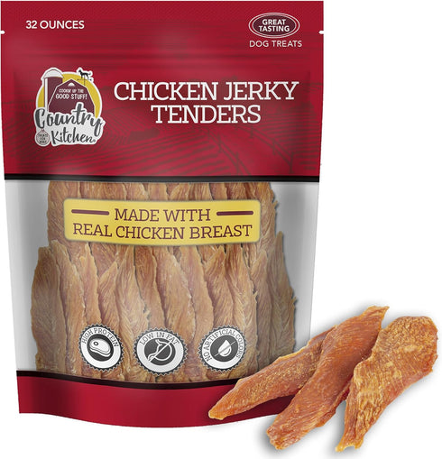 Country Kitchen Chicken Jerky Tender Dog Treats, Made with Real Chicken, High