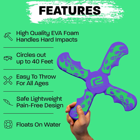 Summer 2026 3 4 5 6 7 8 9 10 11 12 Foam Boomerang - Fun Outdoor Gift for Kids All Ages - Easy to Use, Soft & Safe - Top
