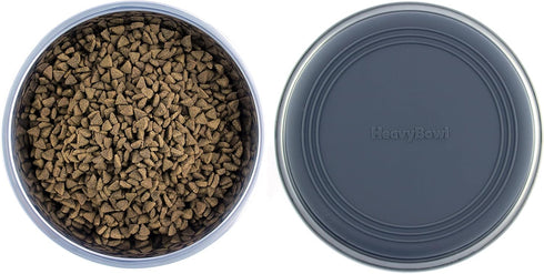 2.5 lb Weighted Dog Bowl - No Slip, No Tip, Heavy Stainless Steel Dog Bowl with Silicone Rubber Foot