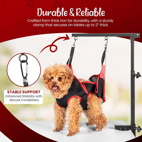 INNOVAROMZ Hammock 4 Dog Grooming Arm with Clamp & Pet Grooming | Extra Bundles | Dog Grooming Stand with Grooming