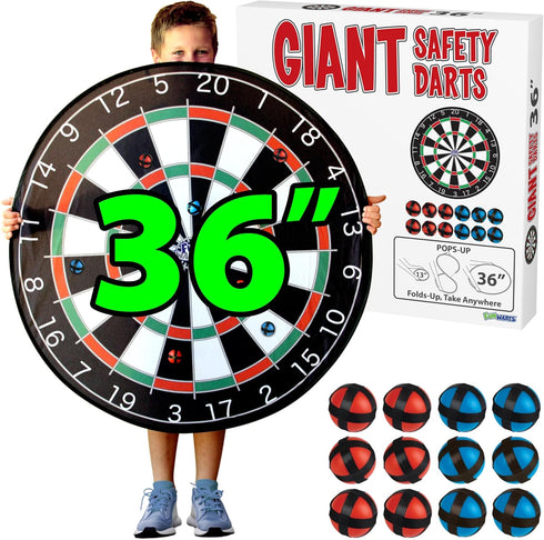 Funwares 36" Giant Dart Board for Adults and Kids, 25% Larger Than