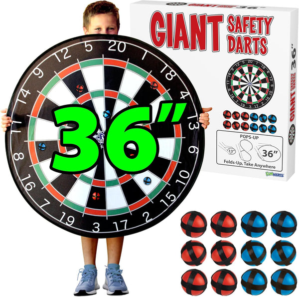 Funwares 36" Giant Dart Board for Adults and Kids, 25% Larger Than
