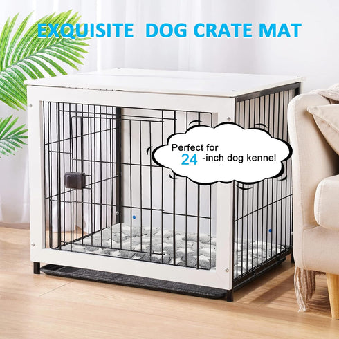 Dog Bed Mat, Reversible Crate Pad for Medium Small Dogs, Portable Soft Pet Bed Mat, Machine Washable (24-inch)