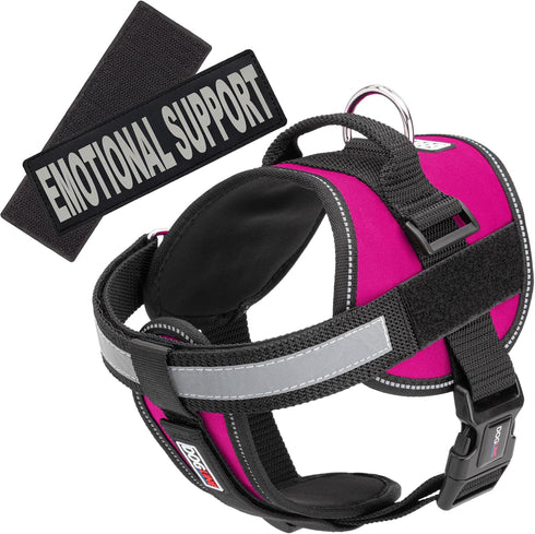 Dogline Vest Harness for Dogs, Pink, X-Small (15 to 19"), with 2 Removable Emotional Support Patches