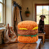 Tnyvm Hamburger Shape Dog Plush Squeaky Toy, Dog Squeak Toy for Pet Biteable Plush Chewing Squeeze Hamburger Bone Toy
