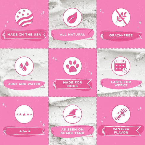 Dog Ice Cream Mix, Vanilla Flavor, 4.65 oz - Just Add Water and Freeze at Home, Made in USA