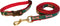 Preston Peppermint Stick Dog Collar and Leash Set for Christmas - Candy Cane Design on Green Ribbon (Small)