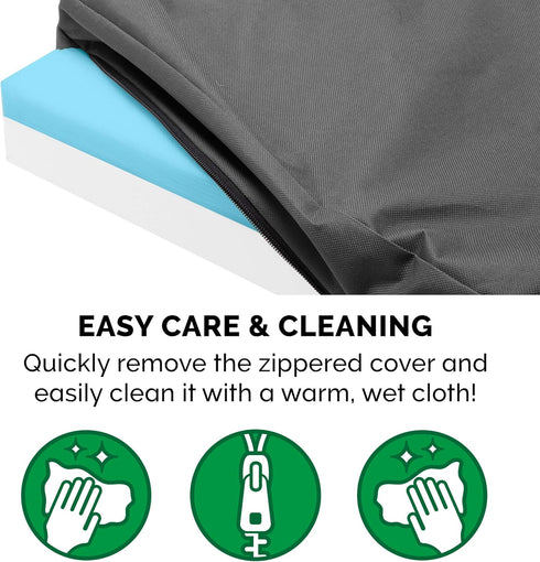 Furhaven Water-Resistant Cooling Gel Dog Bed for Medium/Small Dogs, Removable Washable Cover, Indoor/Outdoor Oxford