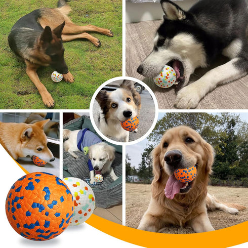2 Pack Upgraded Indestructible Dog Tennis Balls for Aggressive Chewers, Interactive Durable Bouncy Chew Balls