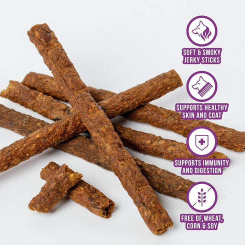 WILD NATURE All Natural Jerky Dog Treats | Duck, Chicken, and Beef Jerky Dog Treats Made in The USA | High Protein