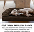 Furhaven Orthopedic Dog Bed for Large Dogs, Removable Bolsters, Washable Cover, Plush Suede Sofa, Espresso, Jumbo/XL