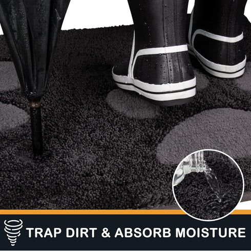 PURRUGS Dirt Trapper Door Mat 20" x 31.5" - Non-Skid Machine Washable Microfiber Entryway Rug for Muddy Shoes