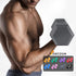 Portzon Rubber Dumbbell Weight Set, 2 Pcs, 5-50 LB, Anti-Slip, Anti-roll, Hex Shape