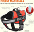 Dogline Vest Harness for Dogs with 2 Removable Medical Alert Patches, Large (28 to 38", Red)