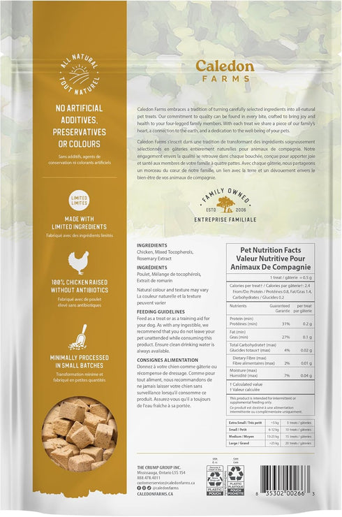 125G/4.4OZ Caledon Farms Chicken Morsels Dog Treats: