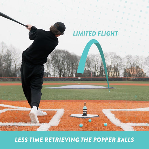 Bandit Sports Mini Popper Plastic Baseballs, Made of Impact-Resistant and Rebounding Material, Perfect Practice