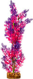 GloFish Large Plant Aquarium Décor, Purple and Pink, Fluorescent Under Blue LED Light