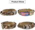 KCUCOP Military Tactical Dog Collar with 2 Patches, 1.5" Width, Adjustable Heavy Duty Metal Buckle for M, L, XL Dogs