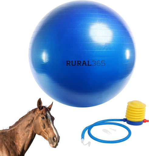 Rural365 Large Horse Ball Toy - 40in Anti-Burst Giant Horse Ball with Pump Included (Blue)