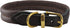 Dogs My Love Brown Soft Genuine Rolled Leather Dog Collar with Brass Hardware (17.5"-19" Neck Circumference)