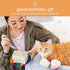 Set, Set 2 Pearhead Happy Birthday Cake Cat Toy Stuffed Birthday Cake and Cupcake Cat Toys with Catnip and Squeakers