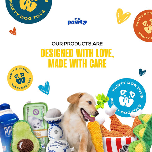 Hammer Hammer PAWTY Dog Toy - Interactive Plush Squeaky Toy with Squeaker - Funny Parody Tool Kit Enrichment Toy
