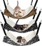 3 Pcs Reversible Pet Hammock, Soft Plush Hanging Bed for Cats, Guinea Pigs, and Other Small Animals (Dot)