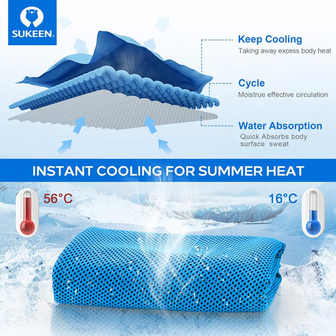 (40"x12") Sukeen Cooling Towel Bulk Ice Towel,Soft Breathable Chilly Towel,Microfiber Towel