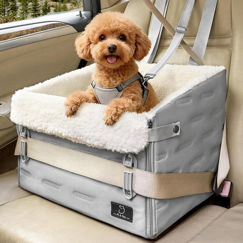 35 lbs Dog Car Seat for Small Dogs Patented Safety Buckle, Booster Seat with Safety Leash, Travel Car Seats for Dogs Up