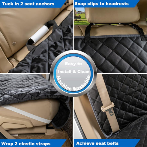 VIEWPETS Bench Car Seat Cover Protector - Waterproof, Heavy-Duty and Nonslip Pet Car Seat Cover for Dogs with X-Large