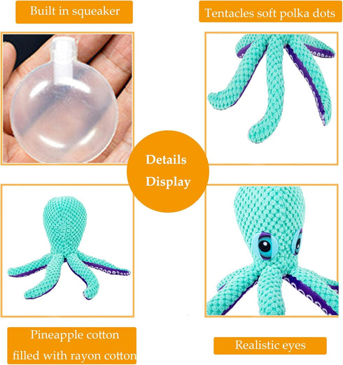 Dog Toys, Plush Octopus Stuffed Dog Toys, Dog Puzzle Toy IQ Training, Chew Toys for Small, Medium, Large Dogs