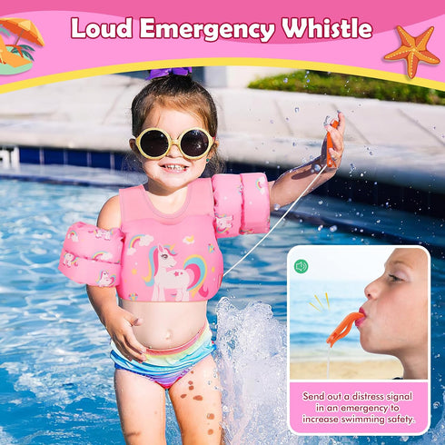 13-30/20-50/22-66lbs, Swimming MoKo Toddler Swim Vest for Kids Swim Arm Floaties Cartoon Water Wings Pool Float Vests