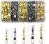 Snap Swivels Fishing Kit - Barrel Swivels with Safety Snap Connector for Saltwater, Freshwater Fishing Gear