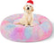 Patas Lague Calming Dog Bed for Small Dogs, Fluffy Cozy Faux Fur Anti-Anxiety Plush Donut Cuddler, Washable Pet Bed (20