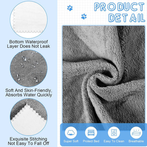 12 Pcs Washable Pee Pads, Reusable Dog Training Pads, Waterproof Puppy Pads Bulk, Small Dog Bed Pads (13 x 18 Inch,