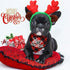 SATINIOR 4 Pcs Adjustable 3D Christmas Dog Santa Hat - Classic Buffalo Plaid Scarf, Reindeer Antlers Headband for Pets