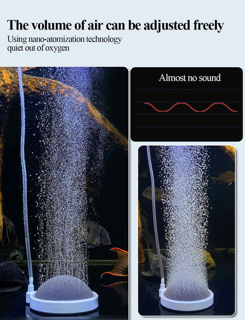 UPETTOOLS Aquarium Air Stone Fish Tank Bubbler, Small Nano Air Bubble Stone for Super High Dissolved Oxygen Diffuser