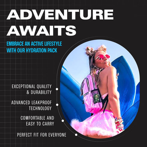 Sojourner Hydration Pack - Water Backpack with 2l Bladder, Festival Essential for Hiking, Running, Biking